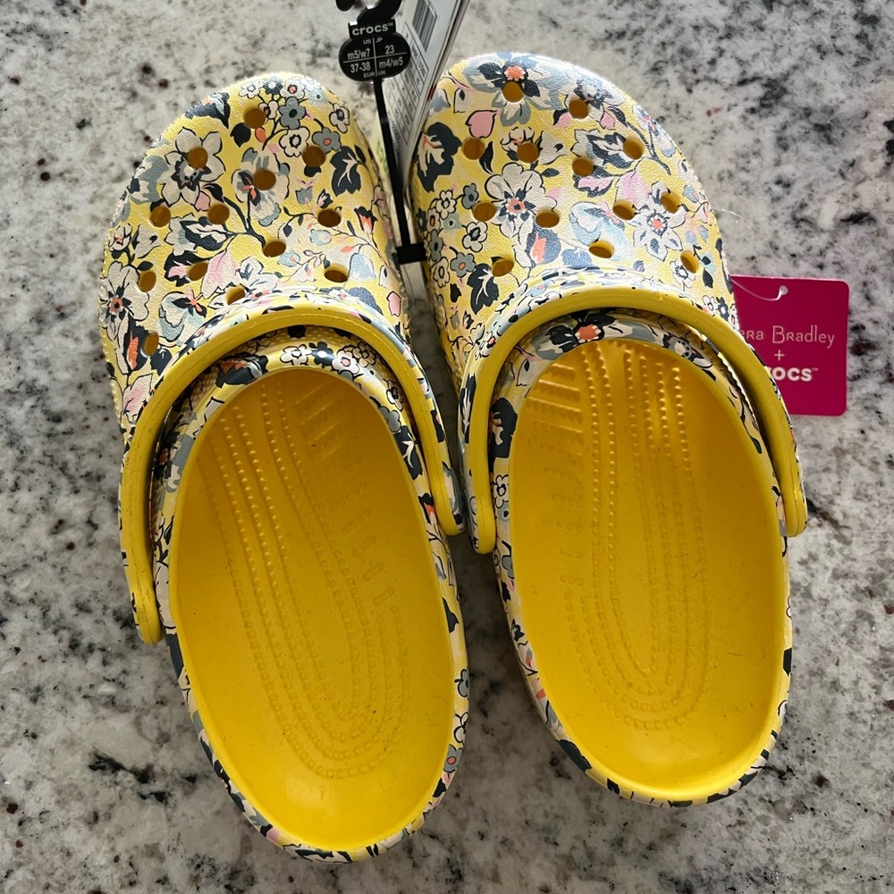 Vera Bradley Crocs Classic Clog in Yellow Sunshine Floral